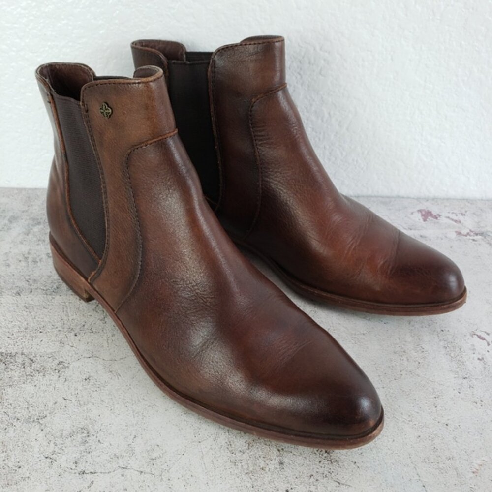 ISOLA 'Mora' Chelsea Leather Ankle Booties Whiskey Canneto Brown size 7.5M - Picture 12 of 12